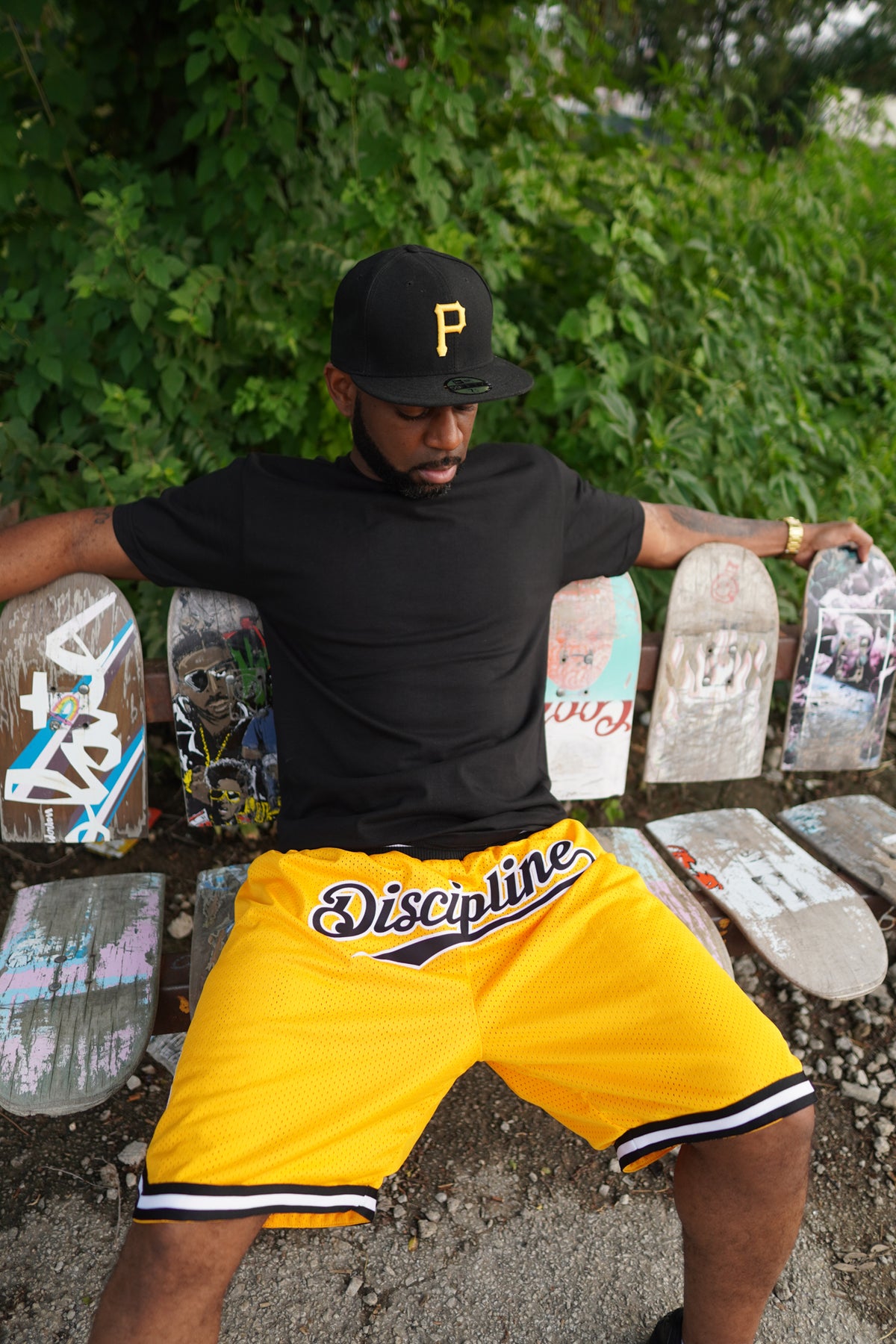 Black & Yellow basketball shorts